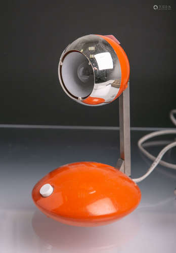 Vintage Tischlampe von Eichhoff-Werke (1970er Jahre), Modellnr. E3371 in Orange, 1-flammig, stark