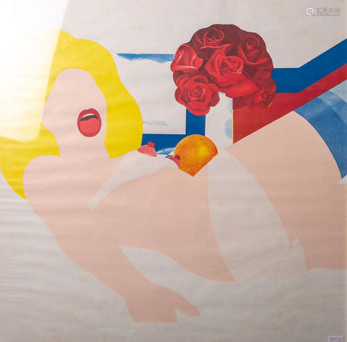 Wesselmann, Tom (1931 - 2004), Aktdarstellung in Pop-Art, Print, Blattgröße ca. 67 x 70 cm, hinter