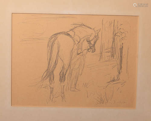 Dill, Otto (1884 - 1957), Darst. eines Reiters, Lithografie, re. u. sign., ca. 29 x 39 cm,