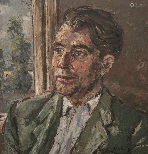 Rudolph, Wilhelm (1889 - 1982), Portrait von Ewald Hess, Öl/Platte, re. u. sign., ca. 55 x 50 cm.