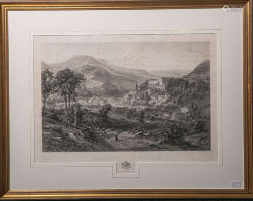 Willmann (1820 - 1877), Ansicht von Baden-Baden, um 1860, Kupferstich, re. u. bez., mittig