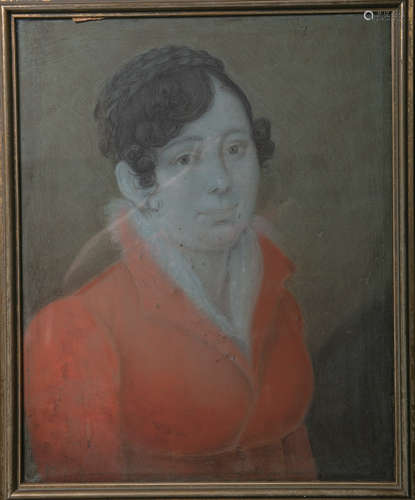 Unbekannter Künstler (wohl 19. Jh.), Portrait einer jungen Dame, Pastell/Lw., re. u. unleserlich