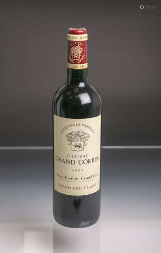 1 Flasche von Chateau Grand Corbin, Saint-Emilion, Bordeaux, Grand Cru Classe (2007), Rotwein, 0,