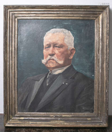 Unbekannter Künstler (20. Jh.), aus der Zeit stammendes Portrait von Paul von Hindenburg, Öl/Lw.,