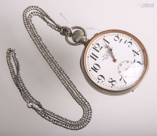 Taschenuhr aus Silber (F. L. Löbner, Königl. Hof-Uhrmacher Berlin W.), massives Gehäuse,