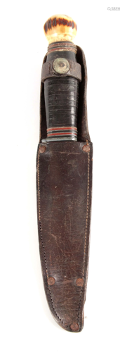A 19TH CENTURY KNIFE BY W & S.B. SHEFFIELD with a