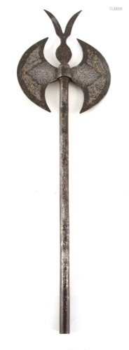 AN 18TH/19TH CENTURY MIDDLE EASTERN DOUBLE AXE HEAD