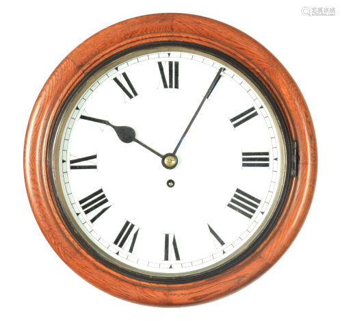 A LATE 19TH CENTURY OAK CASED FUSSE DIAL CLOCK the
