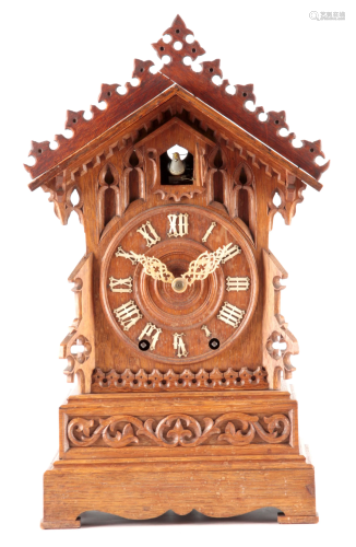 A 19TH CENTURY DOUBLE FUSEE CUCKOO CLOCK attributed to