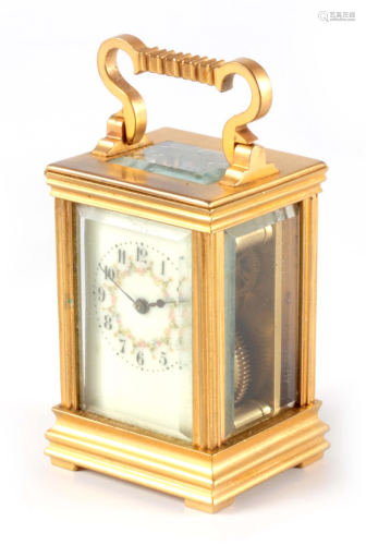 A LATE 19TH CENTURY FRENCH MINIATURE CARRIAGE CLOCK the