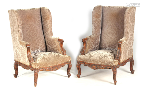 A PAIR OF 19TH CENTURY OVERSIZED STAINED BEECH