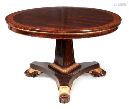 A REGENCY CIRCULAR ROSEWOOD TABLE IN THE MANNER…