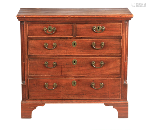 A GEORGE III MAHOGANY LANCASHIRE CHEST OF DRAWERS …