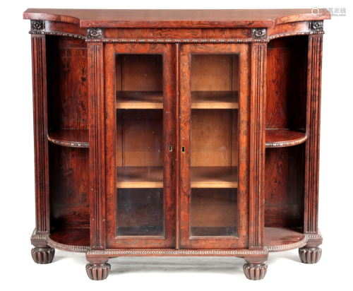 GILLOWS LANCASTER. A LATE REGENCY FIGURED ROSEWOOD SIDE