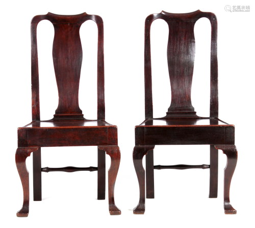 A GOOD PAIR OF EARLY 18TH CENTURY WALNUT SIDE CHAIRS of