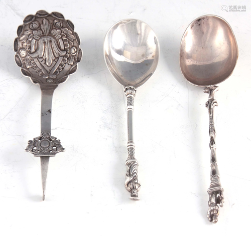 AN 18TH CENTURY DUTCH FIGURAL SILVER SPOON together