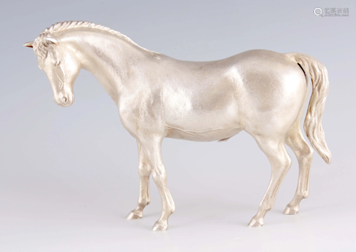 A LATE 20TH CENTURY FINELY CAST SILVER MODEL OF A