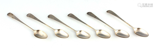 A SET OF SIX GEORGE III TEASPOONS by Godberhere &