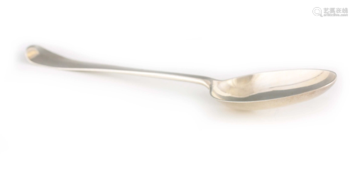 A GEORGE III RAT-TAIL SILVER TREFID SPOON, by David