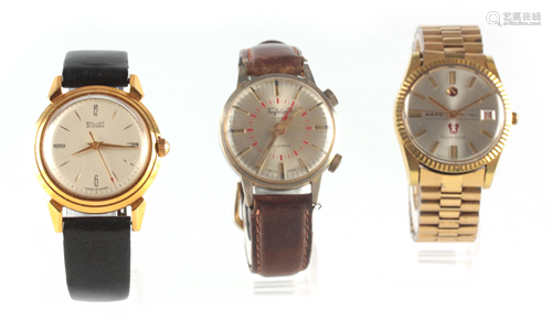 A COLLECTION OF THREE GENTLEMEN'S VINTAGE WRIST WAT…