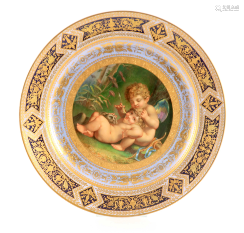 A LATE 19TH CENTURY ROYAL VIENNA CABINET PLATE with