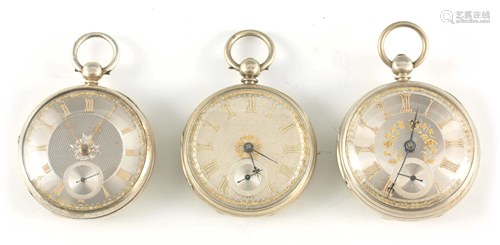 A COLLECTION OF THREE MID 19TH CENTURY SILVER FUSEE