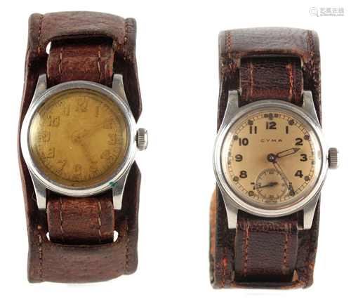 TWO WW2 MILITARY ISSUE CYMA WRIST WATCHES the first