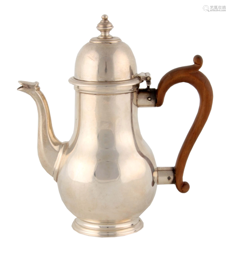 AN ELIZABETH II EARLY GEORGIAN STYLE COFFEE POT BY J…