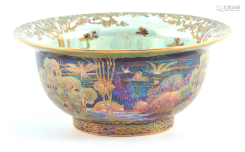A FINE WEDGWOOD FAIRYLAND LUSTRE FOOTED BOWL …
