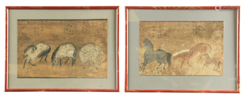 A PAIR OF 18TH CENTURY CHINESE WATERCOLOURS depicting
