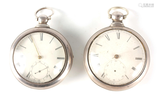 TWO SILVER PAIR CASED POCKET WATCHES the first signed