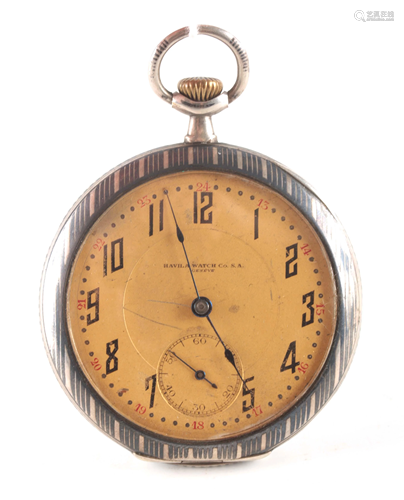 AN EARLY 20TH CENTURY SILVER OPEN FACED POCKET WATCH