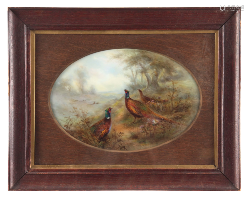 JAMES STINTON. A FINE ROYAL WORCESTER LARGE FRAMED OVAL