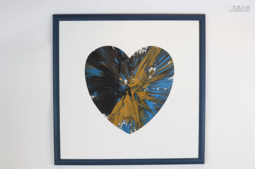 Damien Hirst Spin Painting - Heart 2009 Acrylic on cut