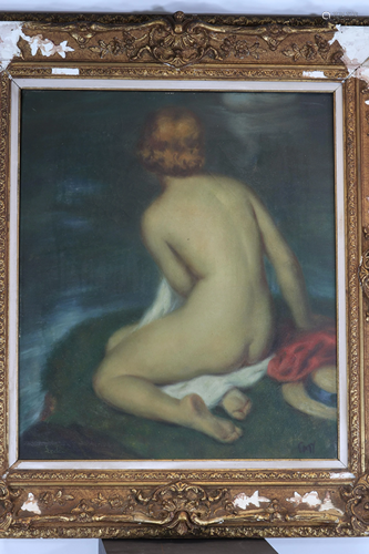 Rene CATY oil on canvas young naked woman around 1900