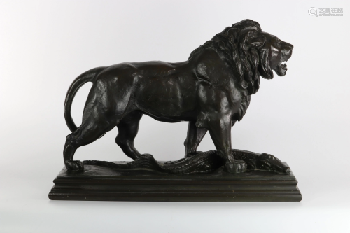 Antoine Louis BARYE (1796-1875) Bronze proof Lion and
