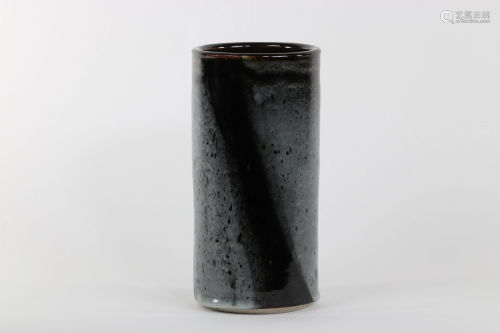 CHARLES HAIR, France, XXth Tubular gray ceramic vase