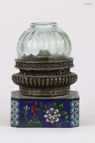 China opium lamp in cloisonne 19th good condition