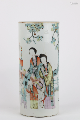 China porcelain brush holder with 19th century