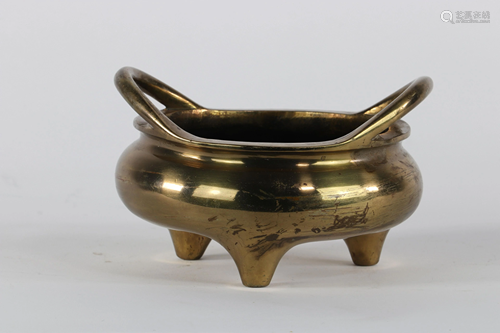 CHINA, bronze perfume burner, mark under the coin