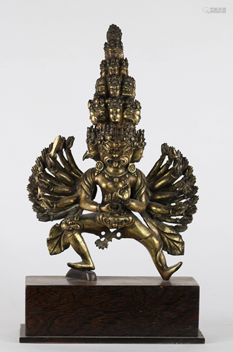 Tibetan gilded bronze Chakrasamvara 18th