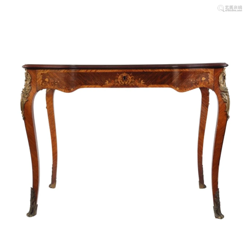 Louis XV desk in floral and bronze marquetry