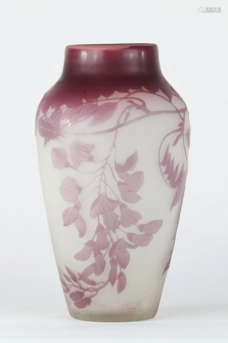 Emile Galle vase decorated with wisteria