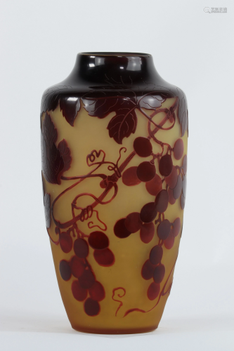 Argental vase decorated with grapes