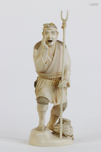 Japan okimono carved with a character circa 1900