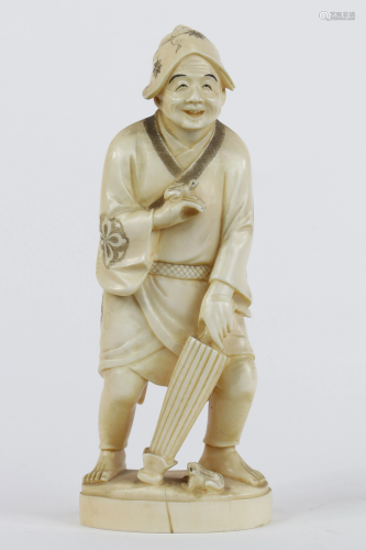 Japan okimono carved with a character circa 1900