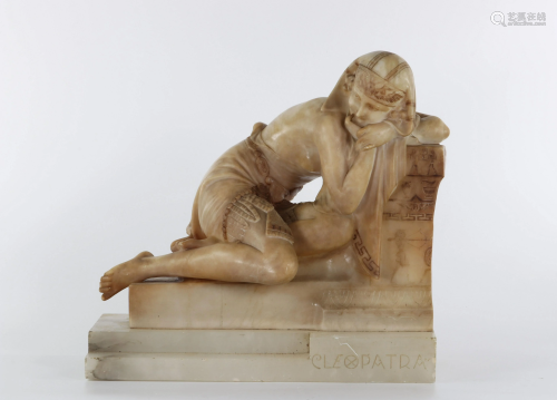 E Battaglia sleeping Cleopatra marble sculpture