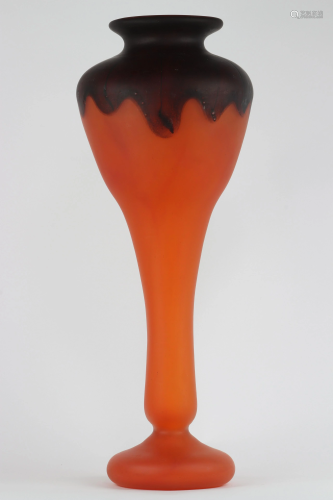 imposing orange Schneider vase