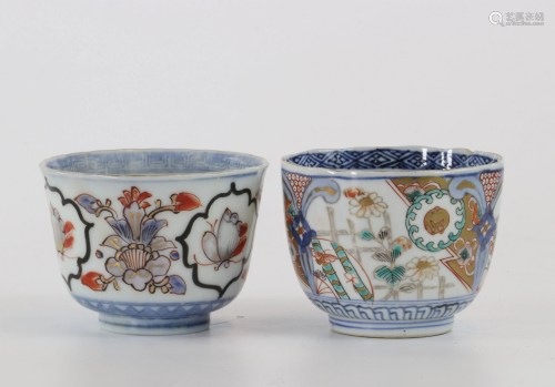 Japan two porcelain bowls decorated with flowers
