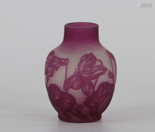 Charles Vessiere, Nancy, France. Small cameo vase in